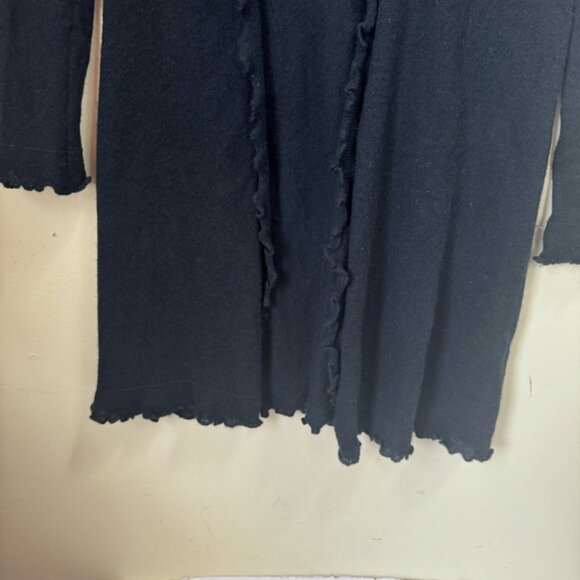 Snapdragon 100% Cashmere Cardigan Knit Sweater Duster Coat Lightweight Ruffle M - Picture 8 of 16